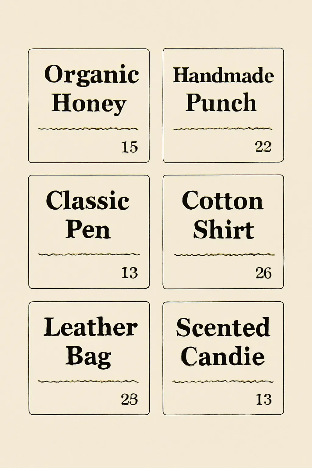Sample artwork for Product Descriptions